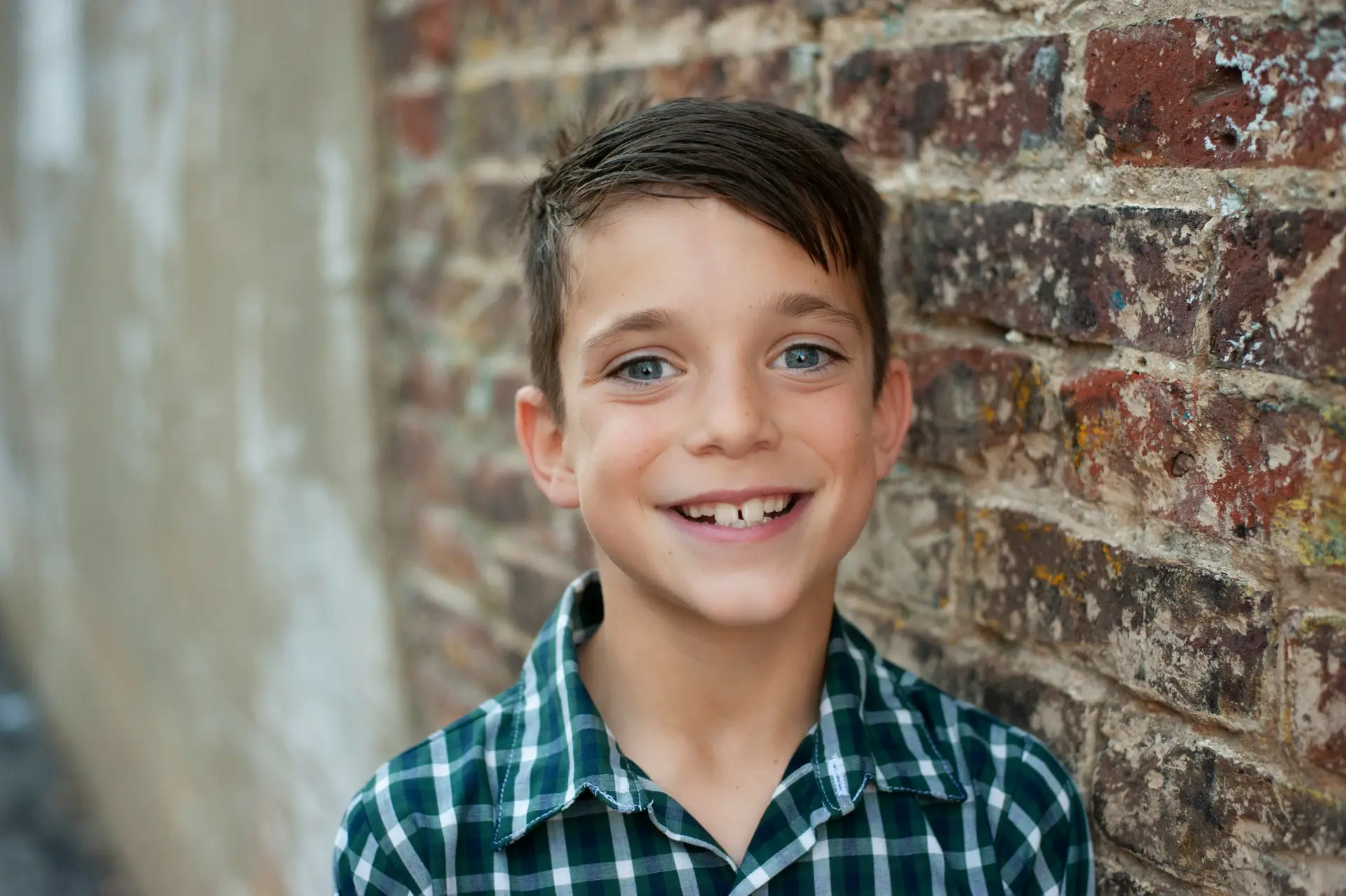 Young boy smilling to camera