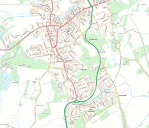 Map of Dorking, Surrey, UK